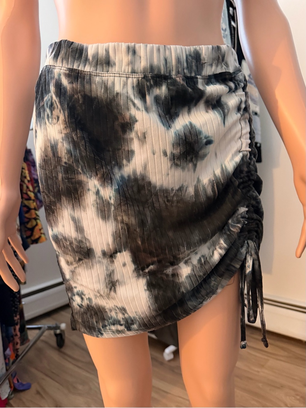 Streetwear Society Tie-Dye Ruched Mini Skirt Size XL
